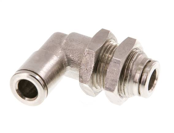 6mm 90deg Elbow Push-in Fitting Brass NBR Bulkhead