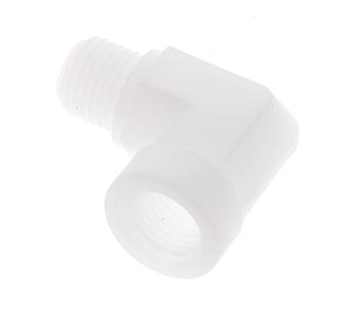 90deg Angled Fitting G1/4'' Male x Female Polypropylene (pp) 10bar (140.5psi) FDA