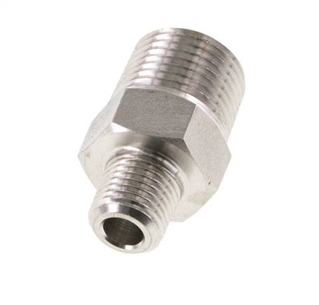 1/4'' NPT x 1/2'' NPT Stainless steel Double Nipple 210 Bar - Hydraulic