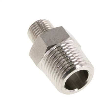 1/4'' NPT x 1/2'' NPT Stainless steel Double Nipple 210 Bar - Hydraulic