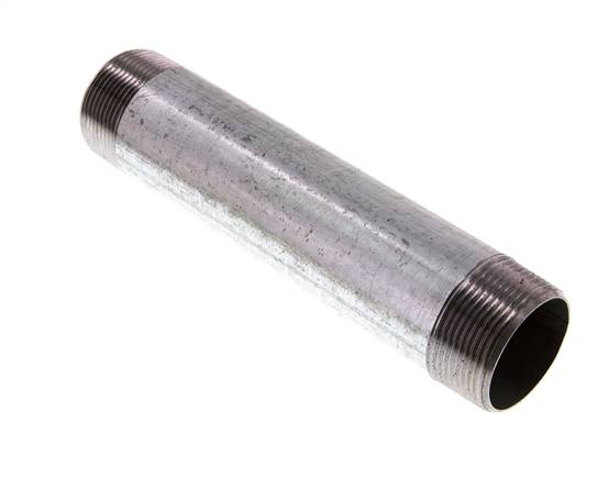 R 1 1/2'' Zinc plated Steel Double Pipe Nipple 50 Bar DIN 2982 - 200mm