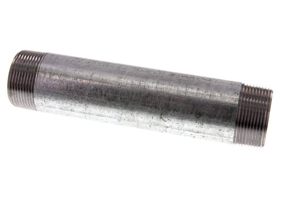 R 1 1/2'' Zinc plated Steel Double Pipe Nipple 50 Bar DIN 2982 - 200mm