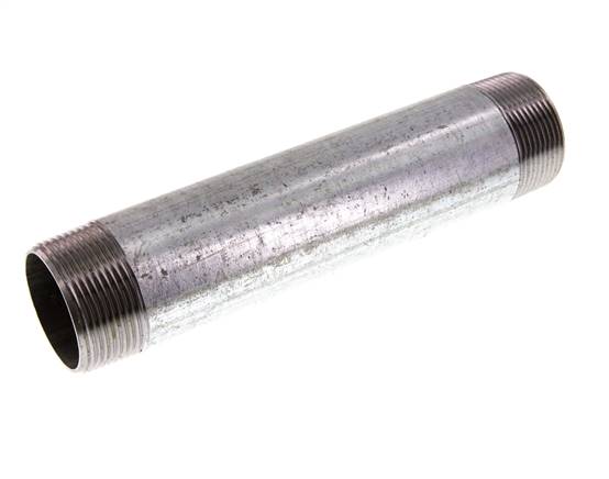 R 1 1/2'' Zinc plated Steel Double Pipe Nipple 50 Bar DIN 2982 - 200mm