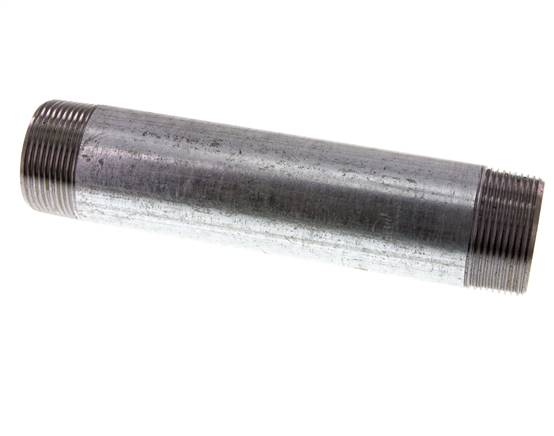R 1 1/2'' Zinc plated Steel Double Pipe Nipple 50 Bar DIN 2982 - 200mm