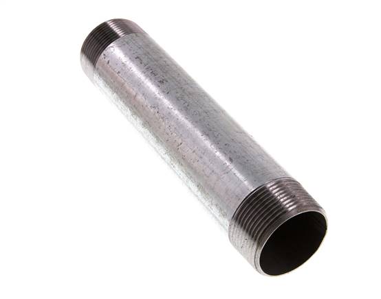 R 1 1/2'' Zinc plated Steel Double Pipe Nipple 50 Bar DIN 2982 - 200mm