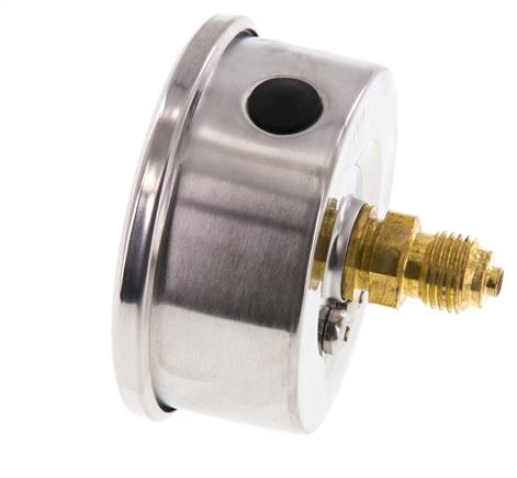 -1..0 Bar (-15..0 psi) Glycerin Pressure Gauge Rear Stainless steel/Brass 63 mm Class 1.6