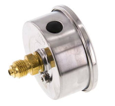 -1..0 Bar (-15..0 psi) Glycerin Pressure Gauge Rear Stainless steel/Brass 63 mm Class 1.6