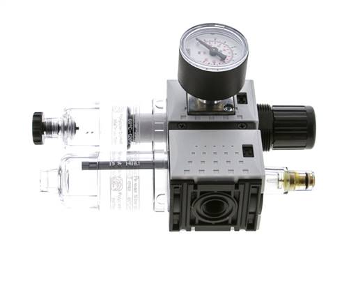 FRL 2-Part G1/4'' 800 l/min 0.5-8.0bar/7-116psi Semi-Auto 40 mm Pressure Gauge Polycarbonate Futura 0
