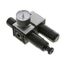 FRL 2-Part G1/4'' 800 l/min 0.5-10.0bar/7-145psi Semi-Auto 40 mm Pressure Gauge Metal Futura 0