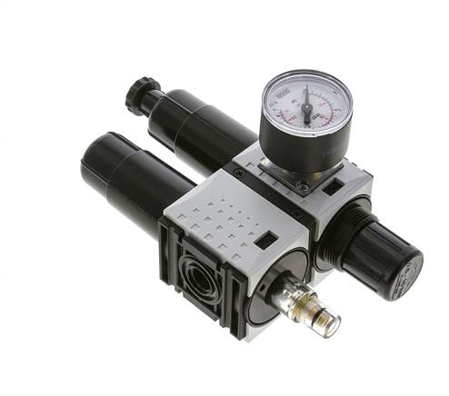 FRL 2-Part G1/4'' 800 l/min 0.5-10.0bar/7-145psi Semi-Auto 40 mm Pressure Gauge Metal Futura 0