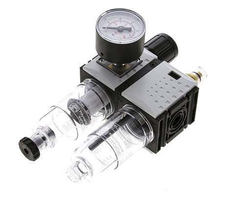 FRL 2-Part G1/4'' 800 l/min 0.2-4.0bar/3-58psi Semi-Auto 40 mm Pressure Gauge Polycarbonate Futura 0