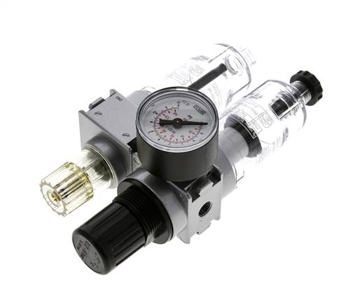 FRL 2-Part G1/8'' 700 l/min 0.2-6.0bar/3-87psi Semi-Auto 40 mm Pressure Gauge Polycarbonate Multifix 0