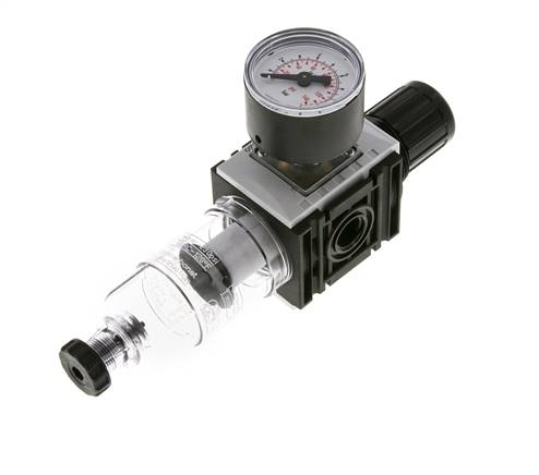 Filter-Regulator G1/4'' 1000 l/min 0.5-8.0bar/7-116psi Semi-Auto 40 mm Pressure Gauge Polycarbonate Futura 0