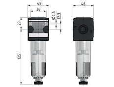 Filter 5microns G3/8'' 2000 l/min Auto Metal Multifix 1
