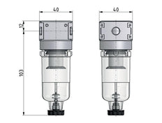 Filter 5microns G1/4'' 1000 l/min Auto Polycarbonate Multifix 0