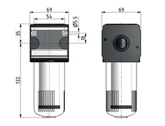 Filter 0.3microns G1/2'' 1500 l/min Without Drainage Vacuum Polycarbonate Multifix 2