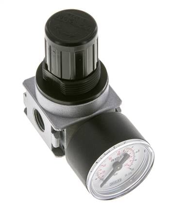 Pressure Regulator for Manifold Assembly G1/4'' 1450 l/min 0.2-6.0bar/3-87psi Zinc Die-Cast 40 mm Pressure Gauge Multifix 0