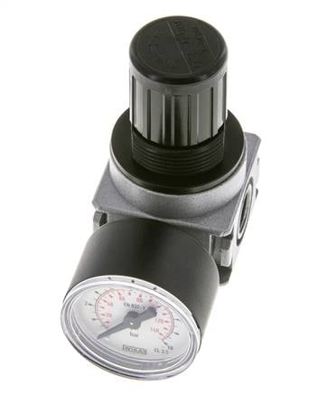 Pressure Regulator for Manifold Assembly G1/4'' 1450 l/min 0.2-6.0bar/3-87psi Zinc Die-Cast 40 mm Pressure Gauge Multifix 0