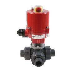 G1'' 3-Way PVC Electric Ball Valve L-Bore 12 V AC/DC PTFE/EPDM