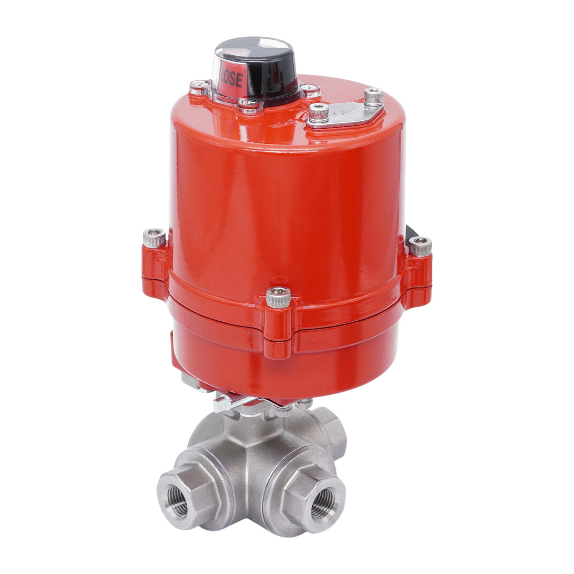 Rp 1/2'' T-Port 3-Way Stainless Steel Electric Ball Valve 12 V AC/DC