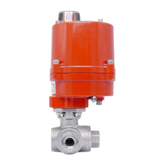Rp 1/2'' T-Port 3-Way Stainless Steel Electric Ball Valve 12 V AC/DC