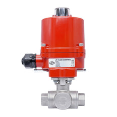 Rp 1/2'' T-Port 3-Way Stainless Steel Electric Ball Valve 12 V AC/DC