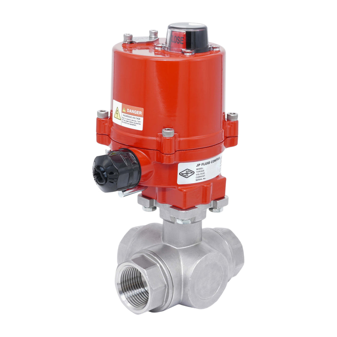 Rp 1'' L-Port 3-Way Stainless Steel Electric Ball Valve 100-240V AC