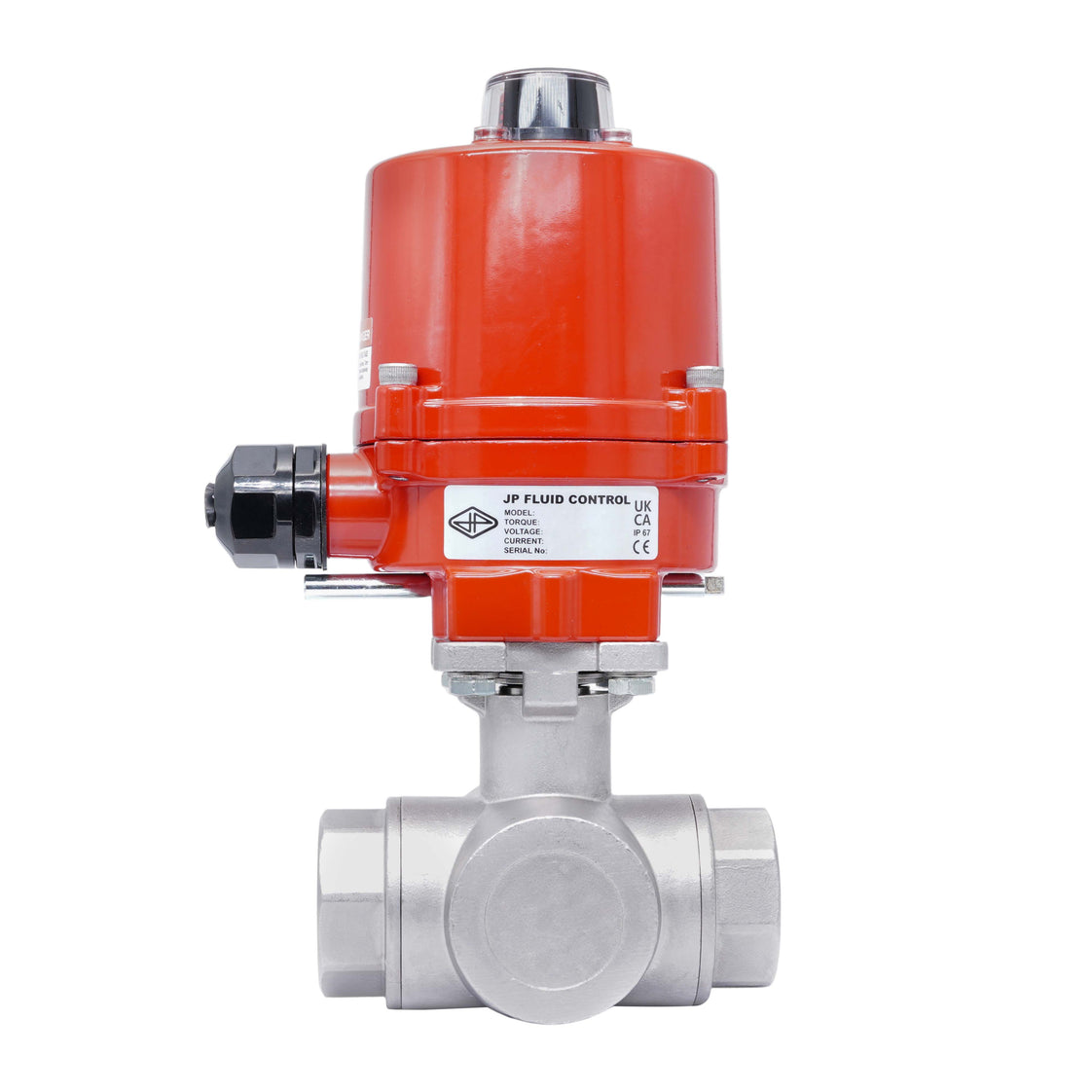 Rp 1'' T-Port 3-Way Stainless Steel Electric Ball Valve 230 V AC