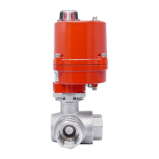 Rp 1'' T-Port 3-Way Stainless Steel Electric Ball Valve 230 V AC