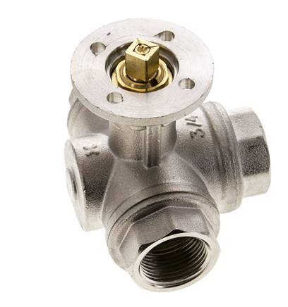 G3/4'' 3-Way L-port Ball Valve Brass ISO-Top 40bar - BL3BAL