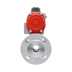 DN20 PN40 3-Piece 2-Way Pneumatic Stainless Steel Flanged Ball Valve Spring-closed