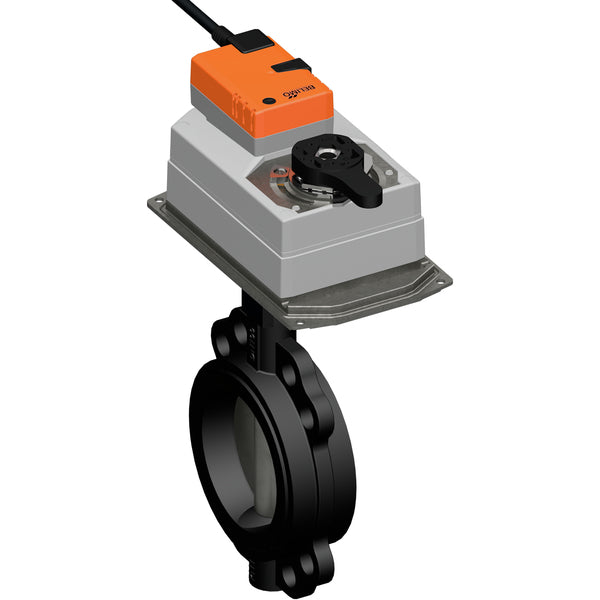 Belimo Butterfly Valve DN100/PN16 Wafer 100-240VAC Open/Close GGG40 EPDM IP54 ISO 5211 35s 90Nm D6100N/DRC230A-5