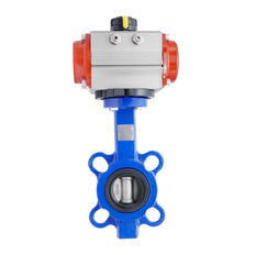 Pneumatic Butterfly Valve DN65 (2-1/2 inch) Lug Cast Iron Stainless Steel FKM Spring Opening