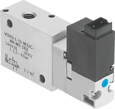 Festo 3/2 NC Monostable Air Solenoid Valve Sub-base mounted 180l/min 2 - 8bar/2 - 116psi - 560704