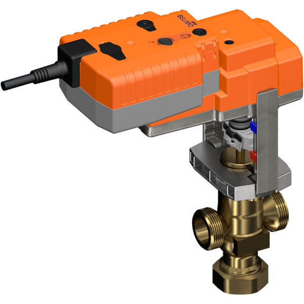 Belimo Globe Valve G1-1/8 15mm Stroke Kvs1.6 100-240VAC Fail-Safe 150s 3-point 1000N IP54 H413B/NVK230A-3