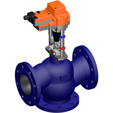 Belimo 3-Way Globe Valve DN100 Flange 30mm Stroke Kvs145 24VAC/DC 35s 0-10V 2500N IP54 H7100N/EVC24A-SZ