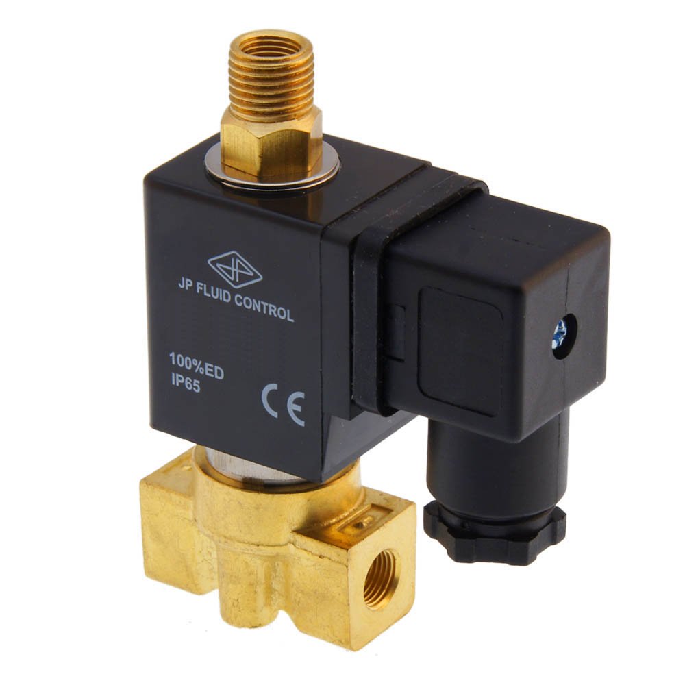 Solenoid Valve TW-DB 1/8'' 3/2 way NO brass FKM 0-3bar 12V DC