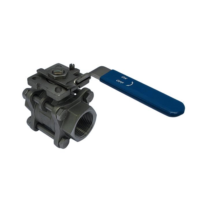 665 - G2-1/2'' 2-Way Ball Valve 3-Piece Stainless Steel Full Bore ISO-Top