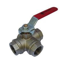 70 - G1/4'' 3-Way (L) Ball Valve F/F/F