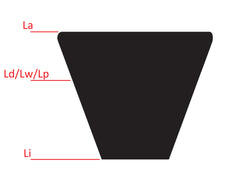 Metric Cogged V-belt XPA 12.7x10 Li-905mm Ld-950mm DIN 7753