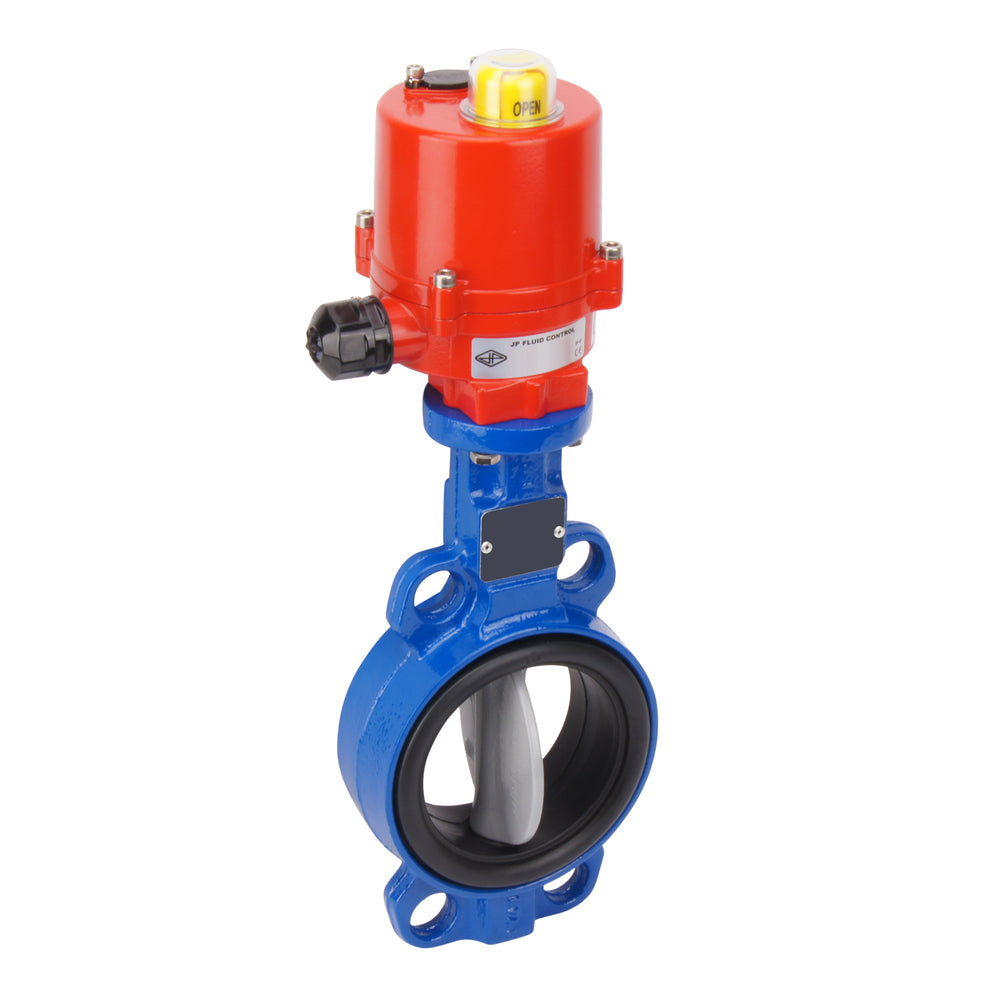 DN80 (3 inch) 24VAC Wafer Electric Butterfly Valve GG25-Stainless Steel-NBR - BFLW