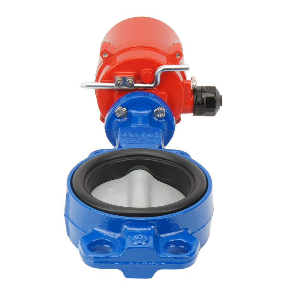 DN80 (3 inch) 24VDC Wafer Electric Butterfly Valve GG25-Cast iron-EPDM - BFLW