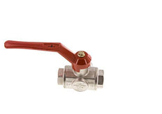 G3/4'' 3-way T-port Ball Valve Brass PTFE/NBR 50 bar - BL3BM