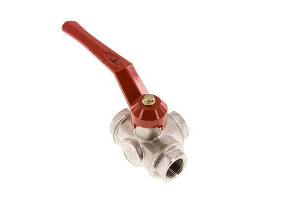 G3/4'' 3-way T-port Ball Valve Brass PTFE/NBR 50 bar - BL3BM