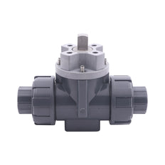 G1-1/2'' 3-Way PVC Ball Valve L-Bore ISO-Top F05 10 bar PTFE/EPDM