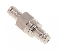 Nickel-plated Brass DN 10 Air Coupling Plug 10 mm Hose Pillar Double Shut-Off