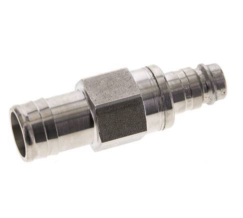 Stainless Steel 316L DN 10 Air Coupling Plug 19 mm Hose Pillar Double Shut-Off
