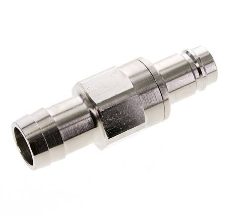 Nickel-plated Brass DN 15 Air Coupling Plug 25 mm Hose Pillar Double Shut-Off