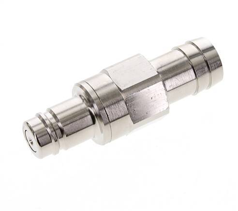 Nickel-plated Brass DN 15 Air Coupling Plug 25 mm Hose Pillar Double Shut-Off