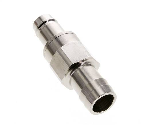Nickel-plated Brass DN 15 Air Coupling Plug 25 mm Hose Pillar Double Shut-Off